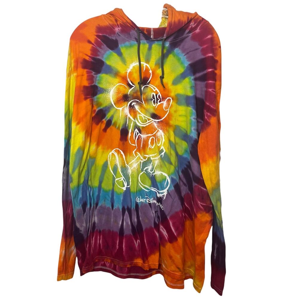 Disney Parks Mickey Mouse Tie Dye Hoodie Sz XXL Walt Disney World Park Day - Picture 2 of 10